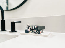 Load image into Gallery viewer, terrazzo soap | charcoal confetti scrap soap | orange & ylang ylang