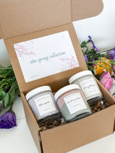 Load image into Gallery viewer, spring sugar scrub sampler | cherry blossom, lilac spritz & strawberry matcha