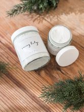 Load image into Gallery viewer, snowy lodge sugar scrub | amber, vanilla & cedar | the winter collection