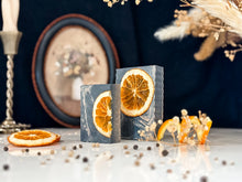 Load image into Gallery viewer, midnight citrus soap | tangerine, patchouli + black pepper