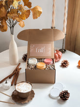 Load image into Gallery viewer, fall sugar scrub sampler box | pumpkin spice, toasted marshmallow & honeycrisp harvest