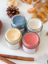 Load image into Gallery viewer, autumn sugar scrub sampler box | pumpkin spice, toasted marshmallow, window weather + honeycrisp harvest