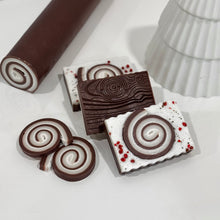 Load image into Gallery viewer, yule log soap | cocoa, maple & vanilla | the winter collection