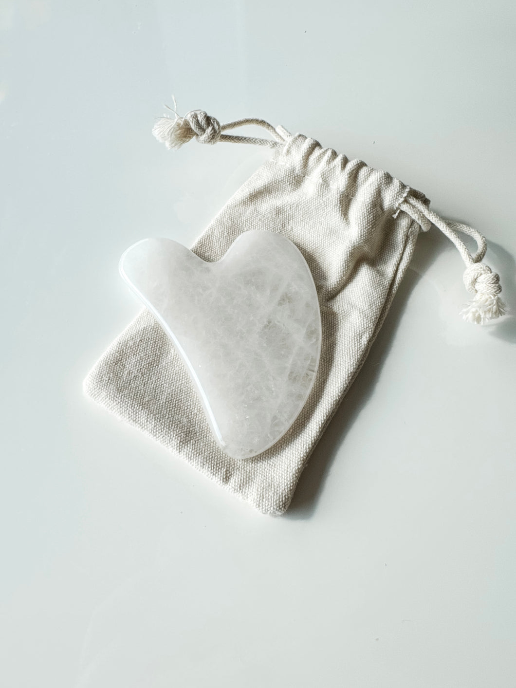 gua sha stone | white jade facial massage tool