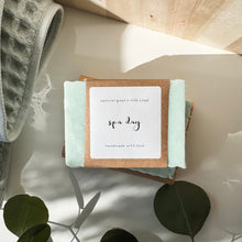 Load image into Gallery viewer, spa day soap | eucalyptus &amp; geranium scrub bar
