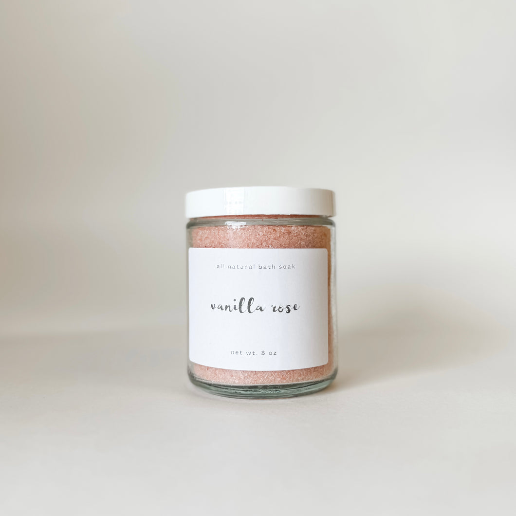 vanilla rose bath soak | rose clay & vanilla