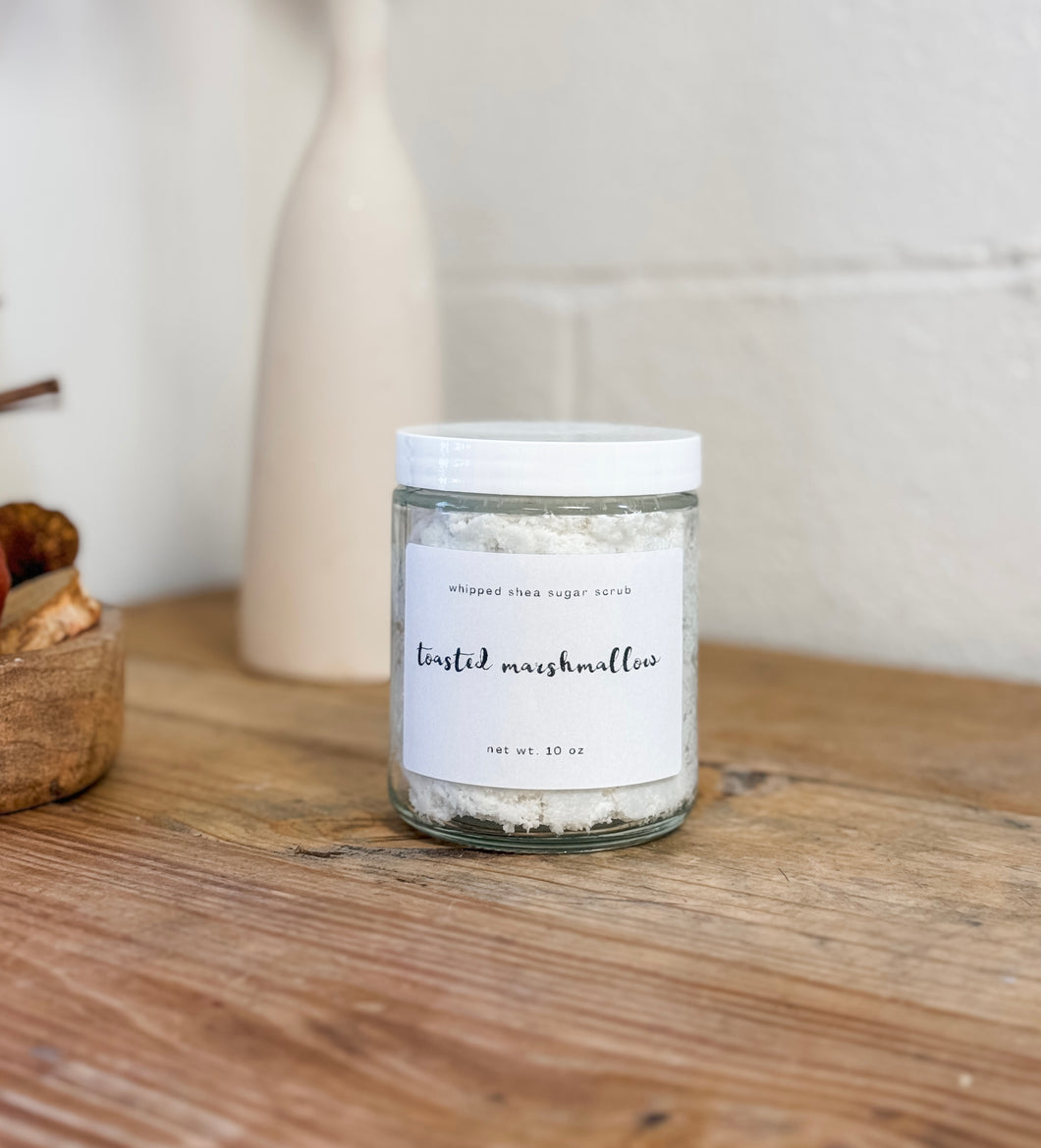 toasted marshmallow sugar scrub | marshmallow root, vanilla & vetiver