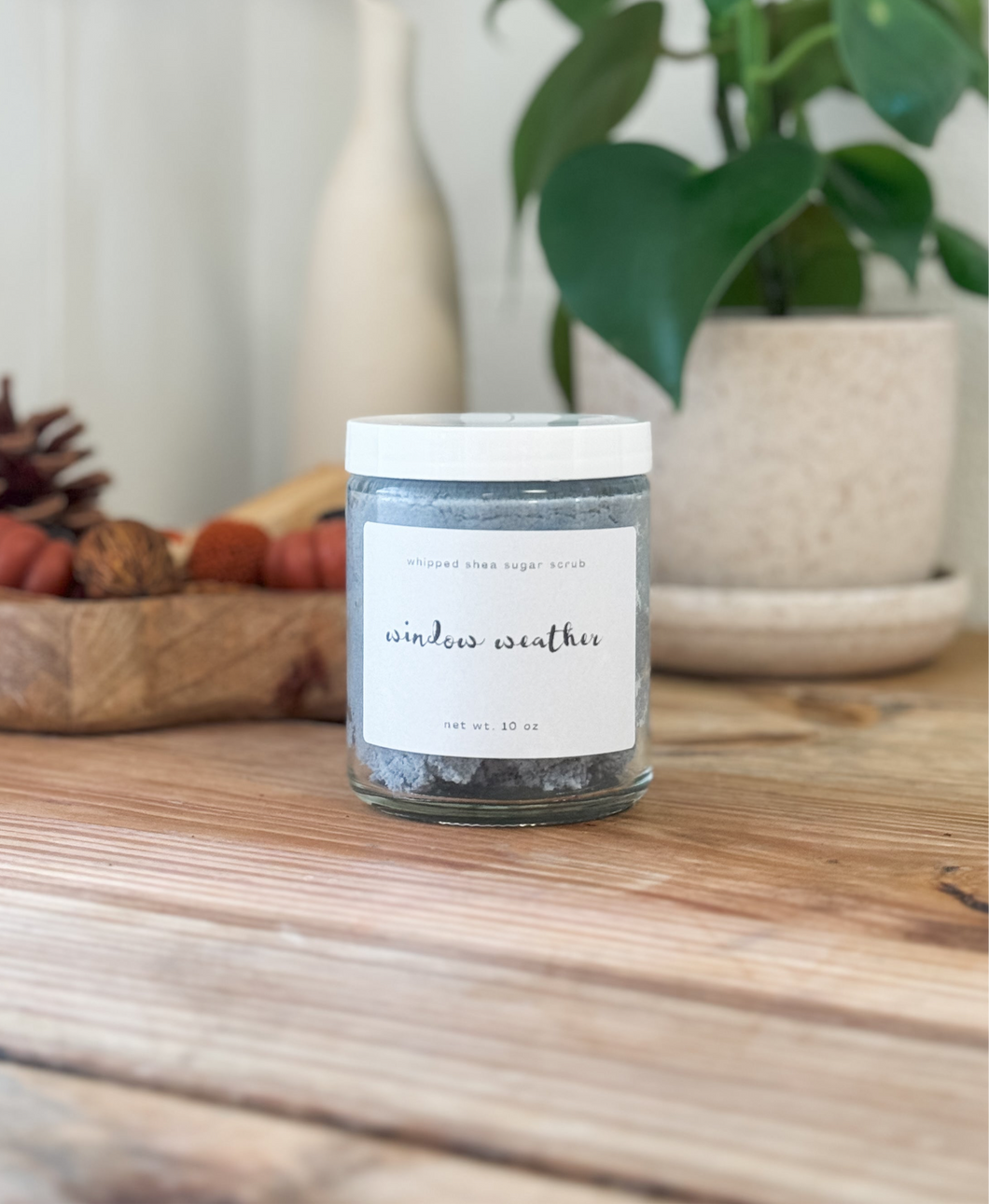 window weather sugar scrub | autumn rain