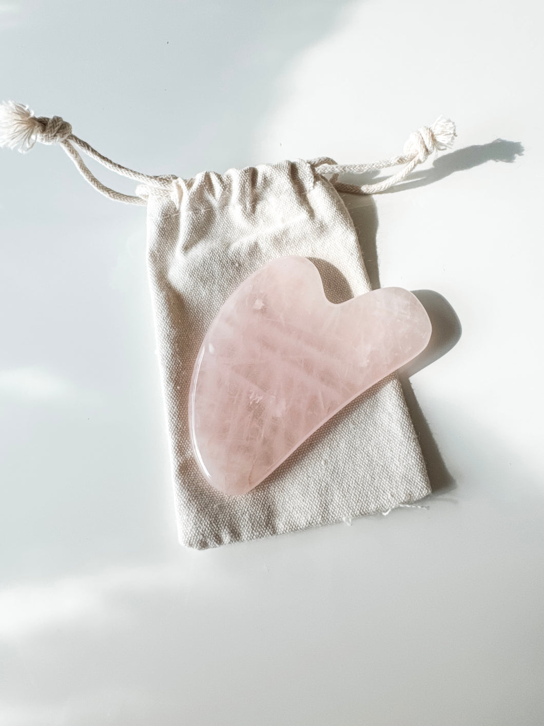 gua sha stone | rose quartz facial massage tool