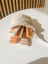 soap scrap grab bag | exfoliating eco-friendly soap saver bag filled with sample soaps