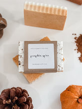 Load image into Gallery viewer, pumpkin spice soap | pumpkin seed, cinnamon, cardamom, nutmeg &amp; clove
