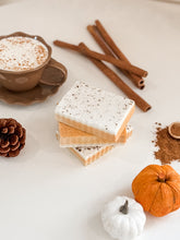 Load image into Gallery viewer, pumpkin spice soap | pumpkin seed, cinnamon, cardamom, nutmeg &amp; clove
