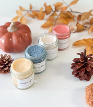 Load image into Gallery viewer, autumn sugar scrub sampler box | pumpkin spice, toasted marshmallow, window weather + honeycrisp harvest
