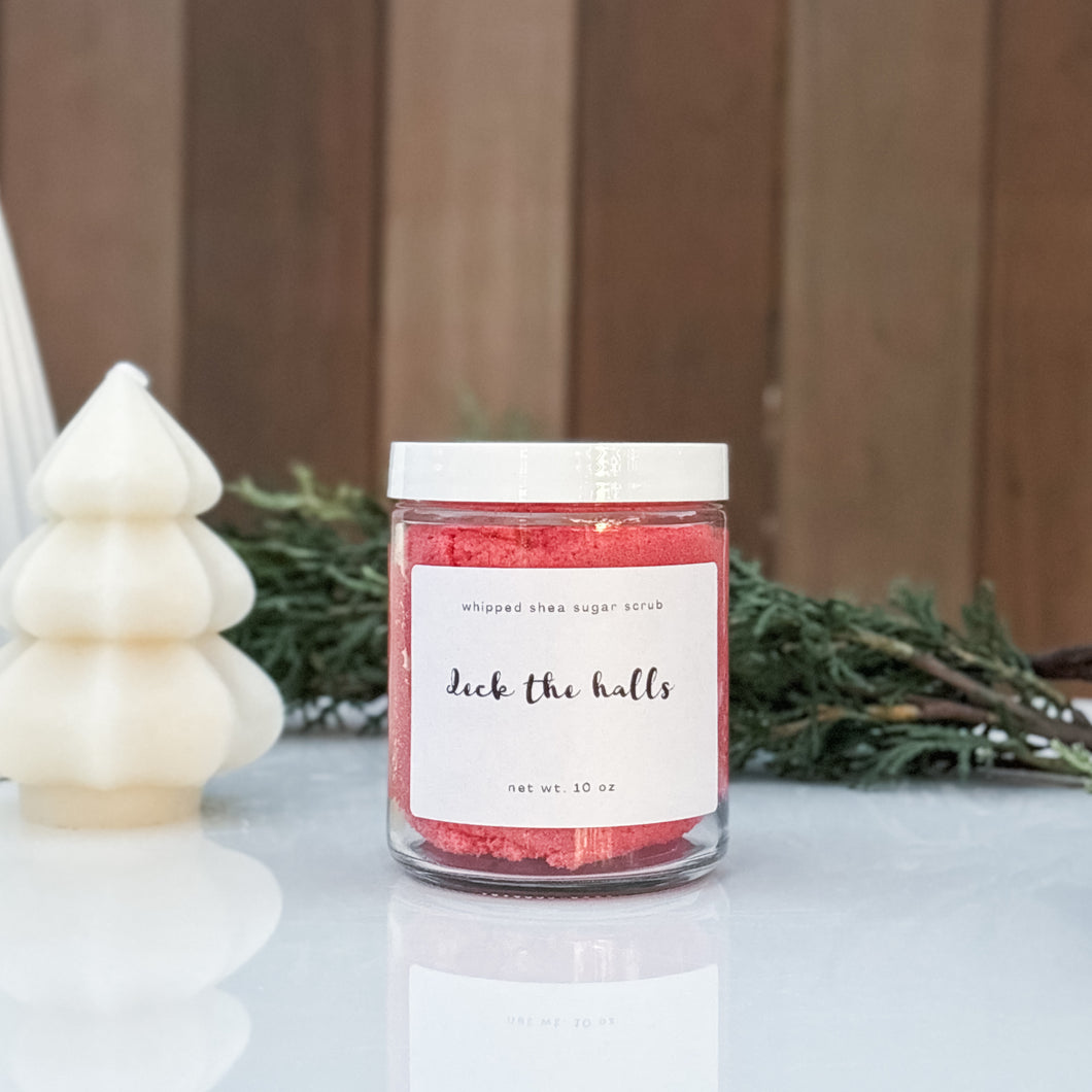 deck the halls sugar scrub | fresh evergreen & cinnamon | the winter collection