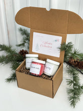 Load image into Gallery viewer, winter sugar scrub sampler box | deck the halls, snowy lodge &amp; winter wonderland
