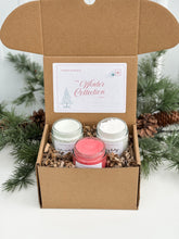 Load image into Gallery viewer, winter sugar scrub sampler box | deck the halls, snowy lodge &amp; winter wonderland
