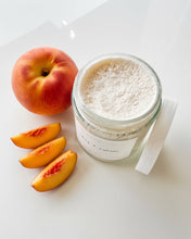 Load image into Gallery viewer, peaches + cream sugar scrub | peach kernel, sweet citrus &amp; spice
