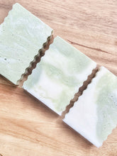 Load image into Gallery viewer, sage + beige soap | bamboo, clary sage, sandalwood &amp; bentonite clay
